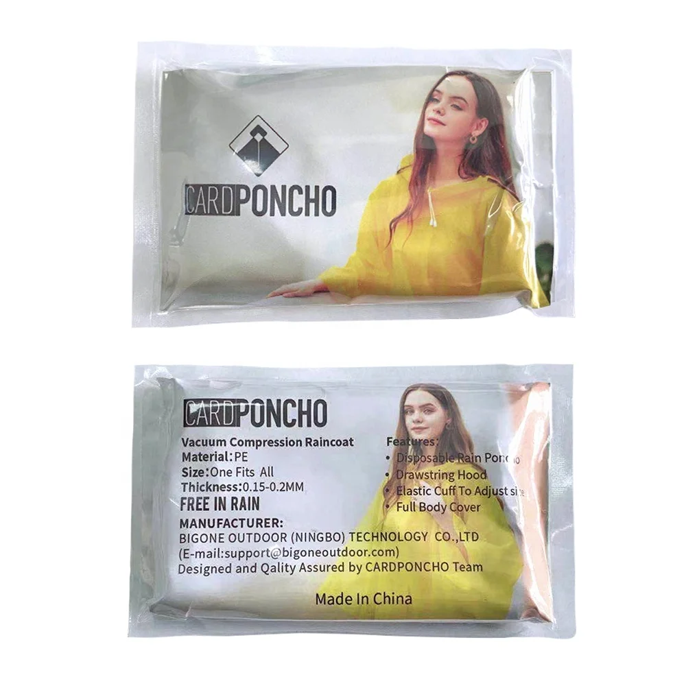 transparent rain card poncho clear red blue green sleeve hooded good quality disposable