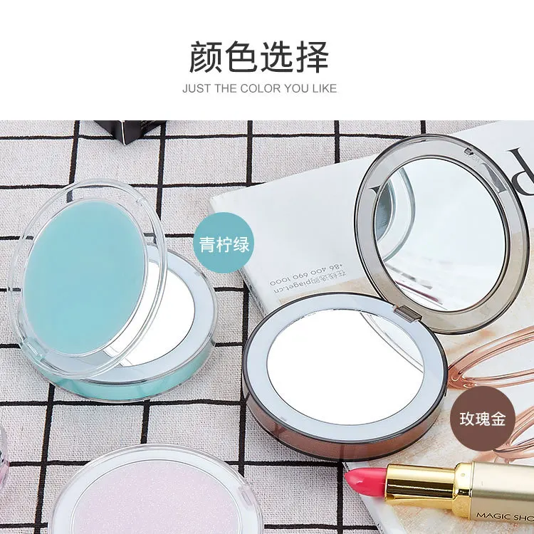 
Amazon crazy hot selling Customizable Portable vanity mirror hand Pocket magic makeup Mirror with led light 
