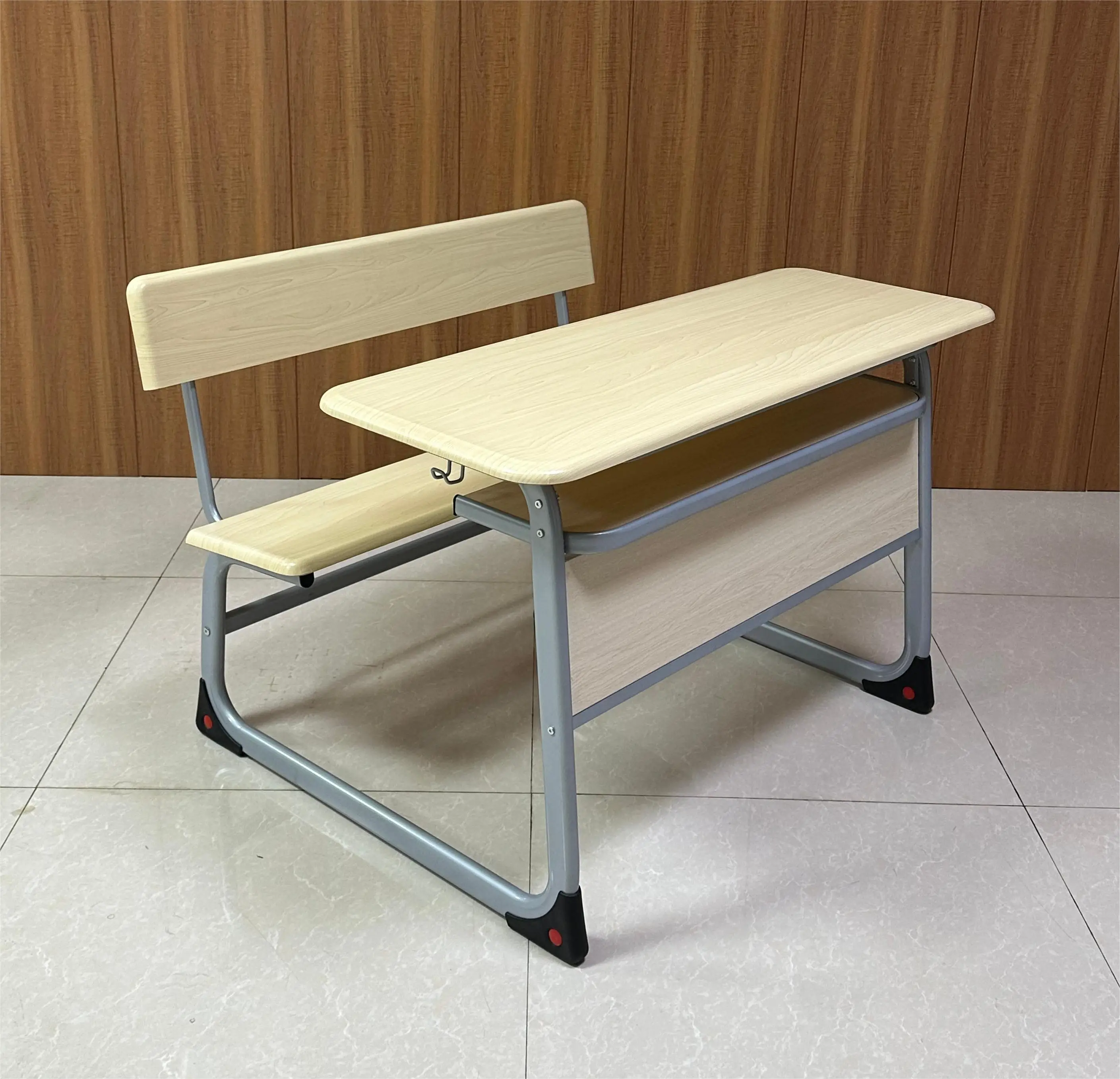 Education furniture school student desk and bench with double seats