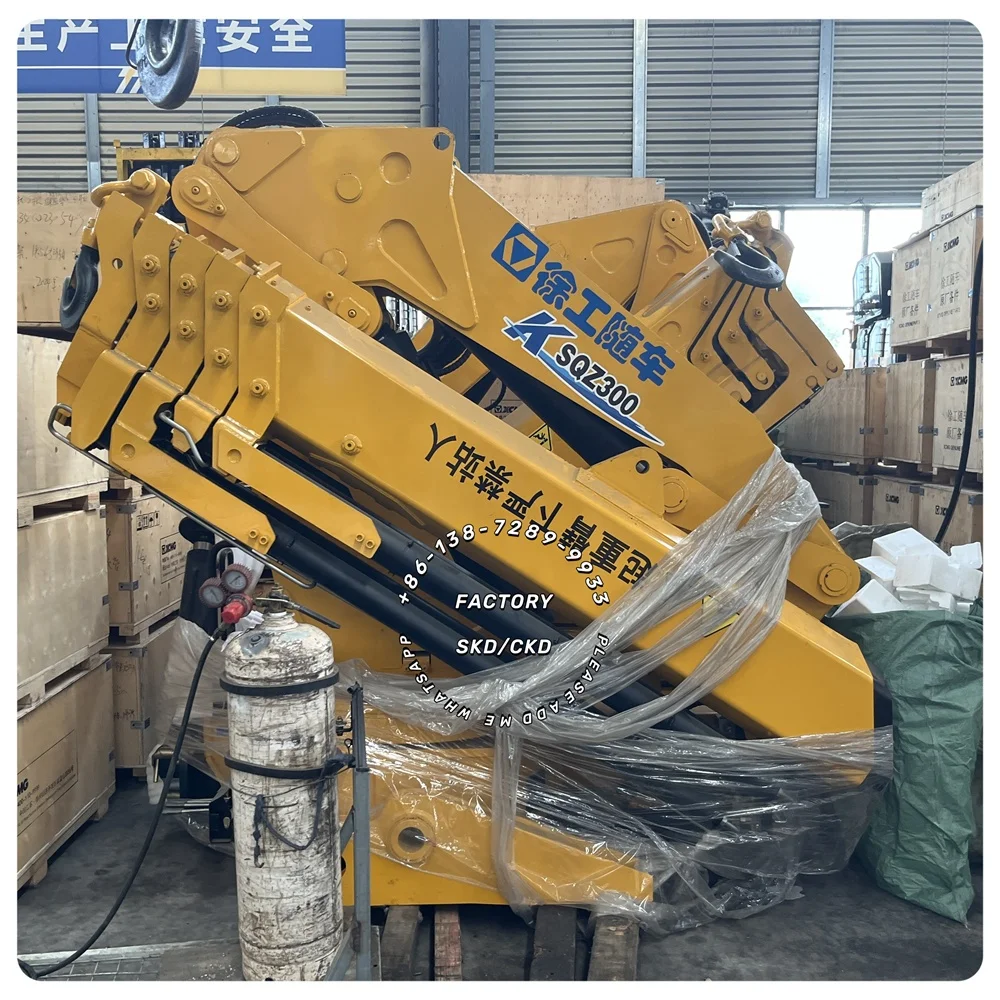 Factory hydraulic truck knuckle boom crane price Telescopic Folding arm truck crane with basket Suitable for truck trailer lift