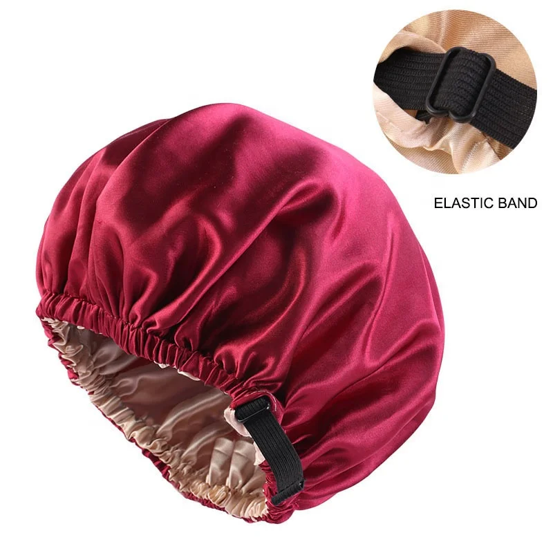 Curly Hair Silk Bonnets Custom Logo Adjustable for Braids and Big Hair