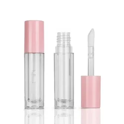 Empty Round 5m lip gloss tubes with l clear thick wand brush  big brush lipgloss tube