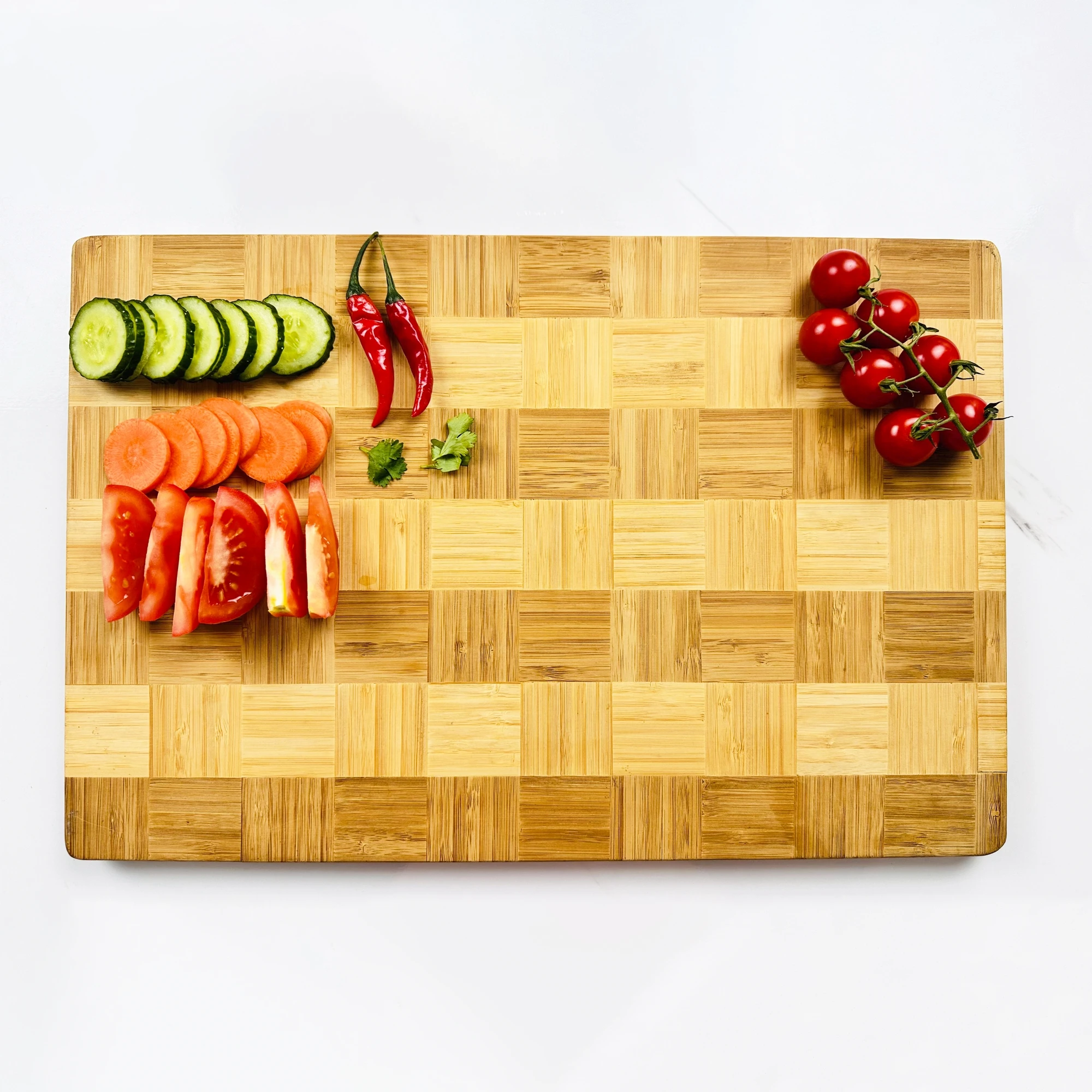 Extra Large Thick Size Combined Wood  Bamboo Chess Chopping Board With Drip Groove For Meat Vegetables