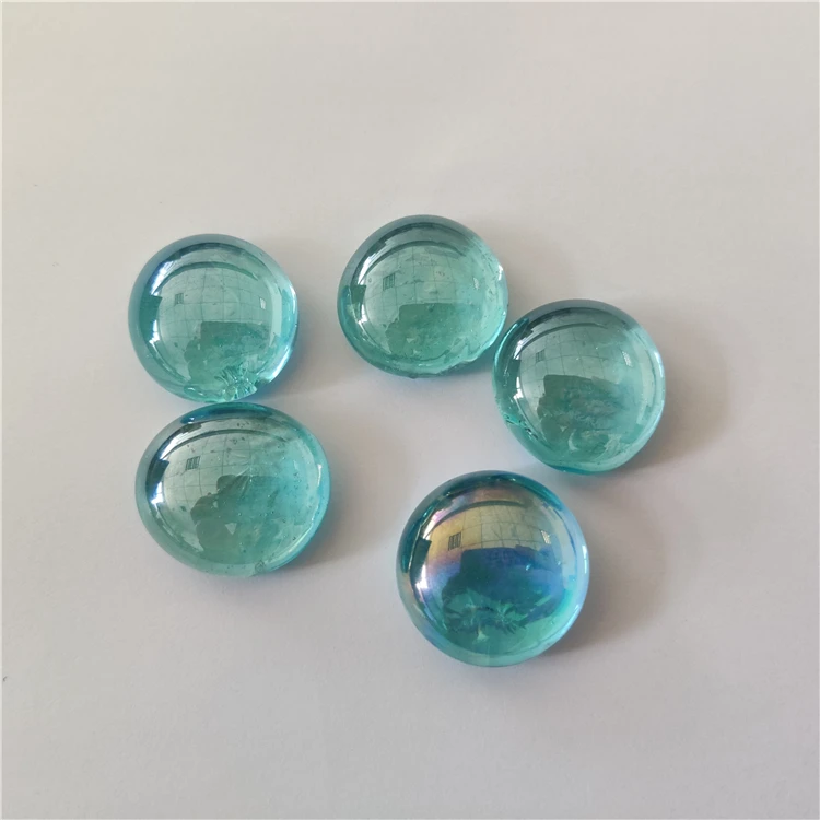 
wholesale colored glass stone zero-water absorption beach blue pebble decoration glass beads 