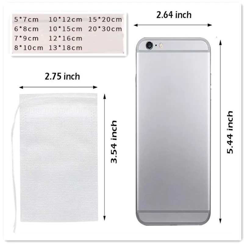 Black Tea Bags 100Pcs/1pack Teabags Empty Scented Tea Bags With String Heal Seal Filter Paper for Herb Loose Tea Bolsas de tesas