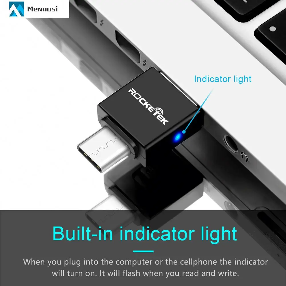 Rocketek type c otg usb 2.0 memory card reader adapter for phone  laptop accessories
