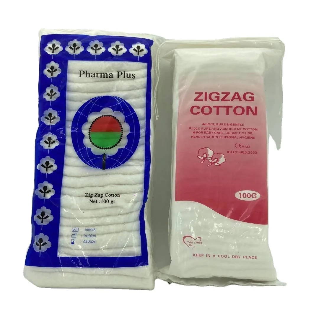 100% Cotton Naturally Softness and Absorbent Zig-Zag Cotton