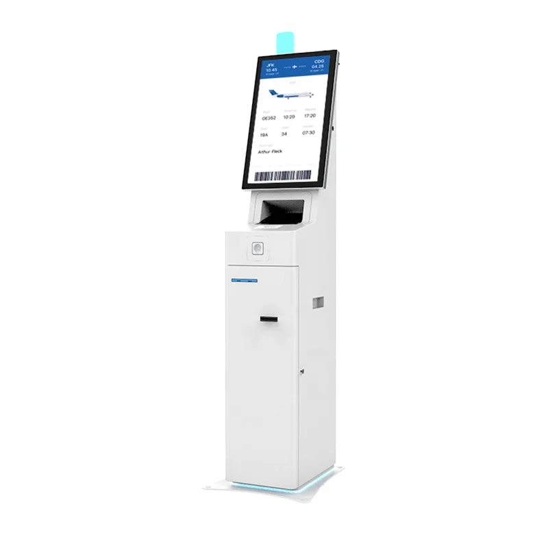 Floor Standing option Boarding Pass Printer Built-in scanner Self Service check-in kiosk for air