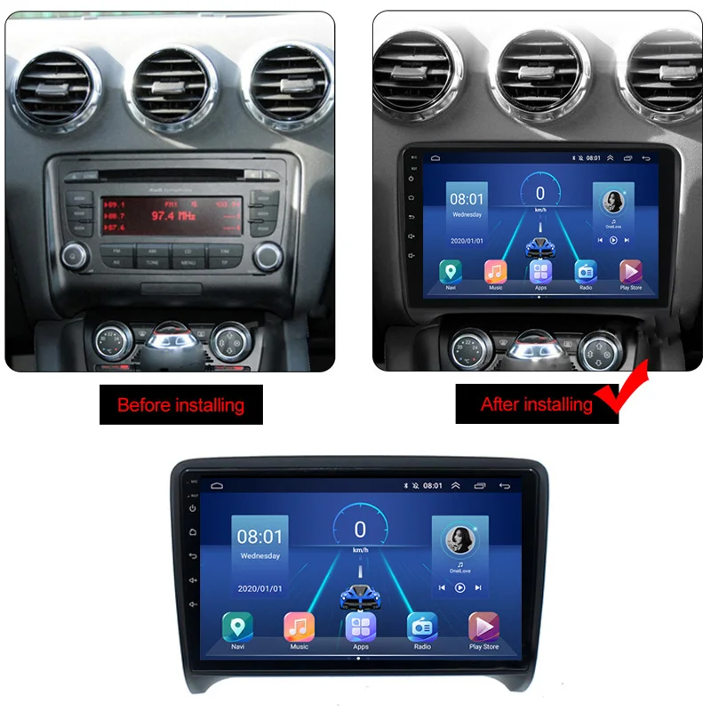 Автомобильная система видеонаблюдения 4 + 64 ГБ Android для Audi TT MK2 8J 2006-2012 автомобильное радио GPS стерео аудио мультимедийный плеер без
