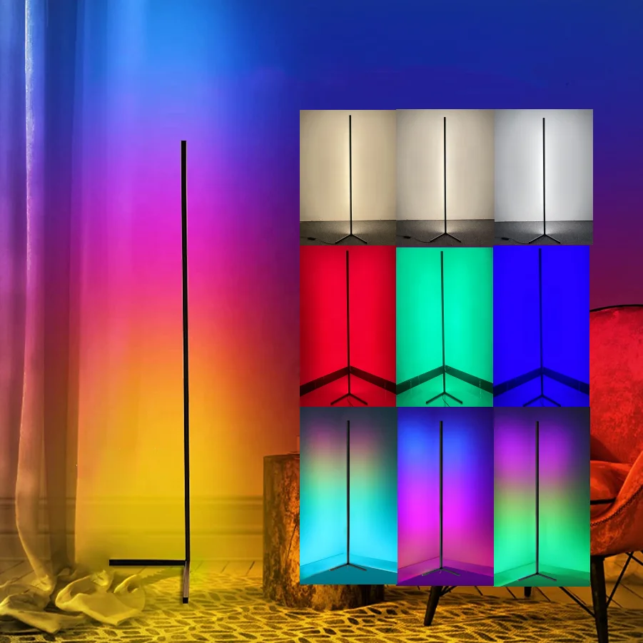 Смарт-Tuya с поддержкой Google Alexa RGB светодиодный Угловой Торшер для игровой гостиной
