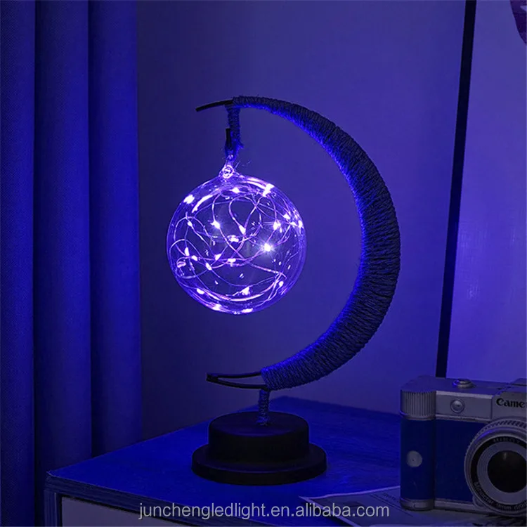 Battery Powered Kids Night Light Star Rattan Ball Wishing Ball Shape Table Light Decoration Gifts for Baby Led Moon Lamp
