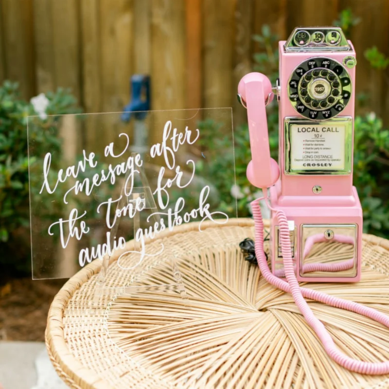 Audio Guestbook Antique Telephone Booth Wedding Voice Recorder Photo Studio Booth Decoration for Party Graduation and Wedding