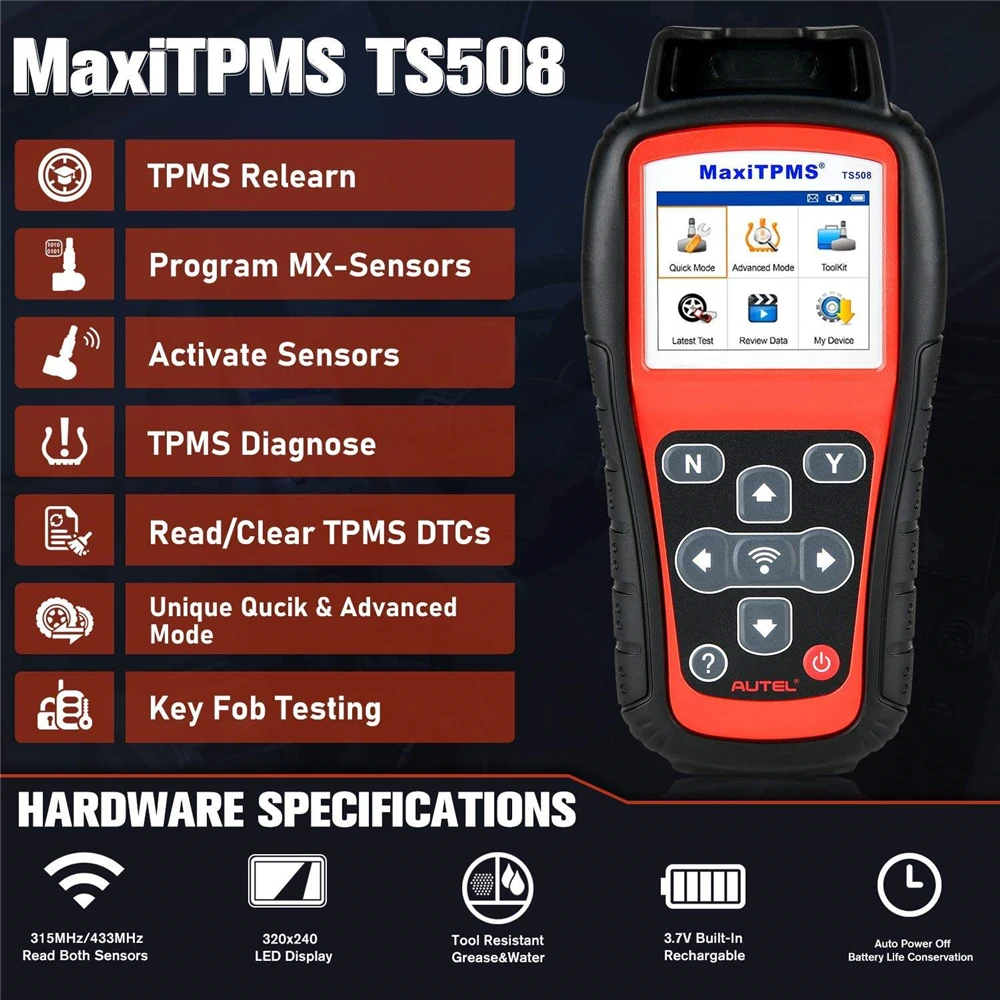 Автомобильный диагностический сканер TS508 TPMS