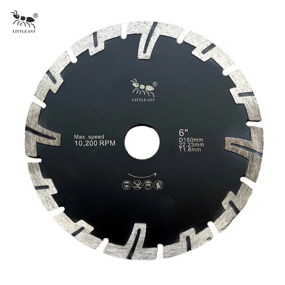 105mm Sintered Sheet Diamond Saw Blade For Dry Cutting Granite Stone With Square Tooth Protection Teeth Belt