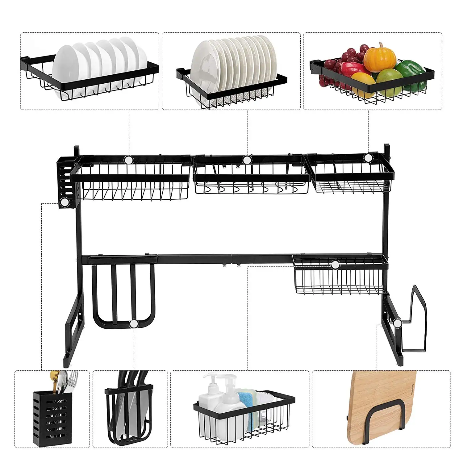 Трендовые товары для дома стойка из нержавеющей стали ванной комнаты органайзер кухонной утвари металлическая полка хранения над раковиной