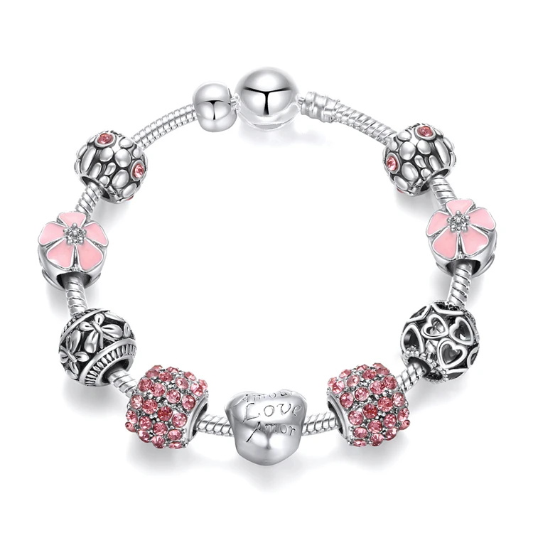 
Hot Selling Women DIY Charms Bracelet Girls Crystal Bead Bracelet 