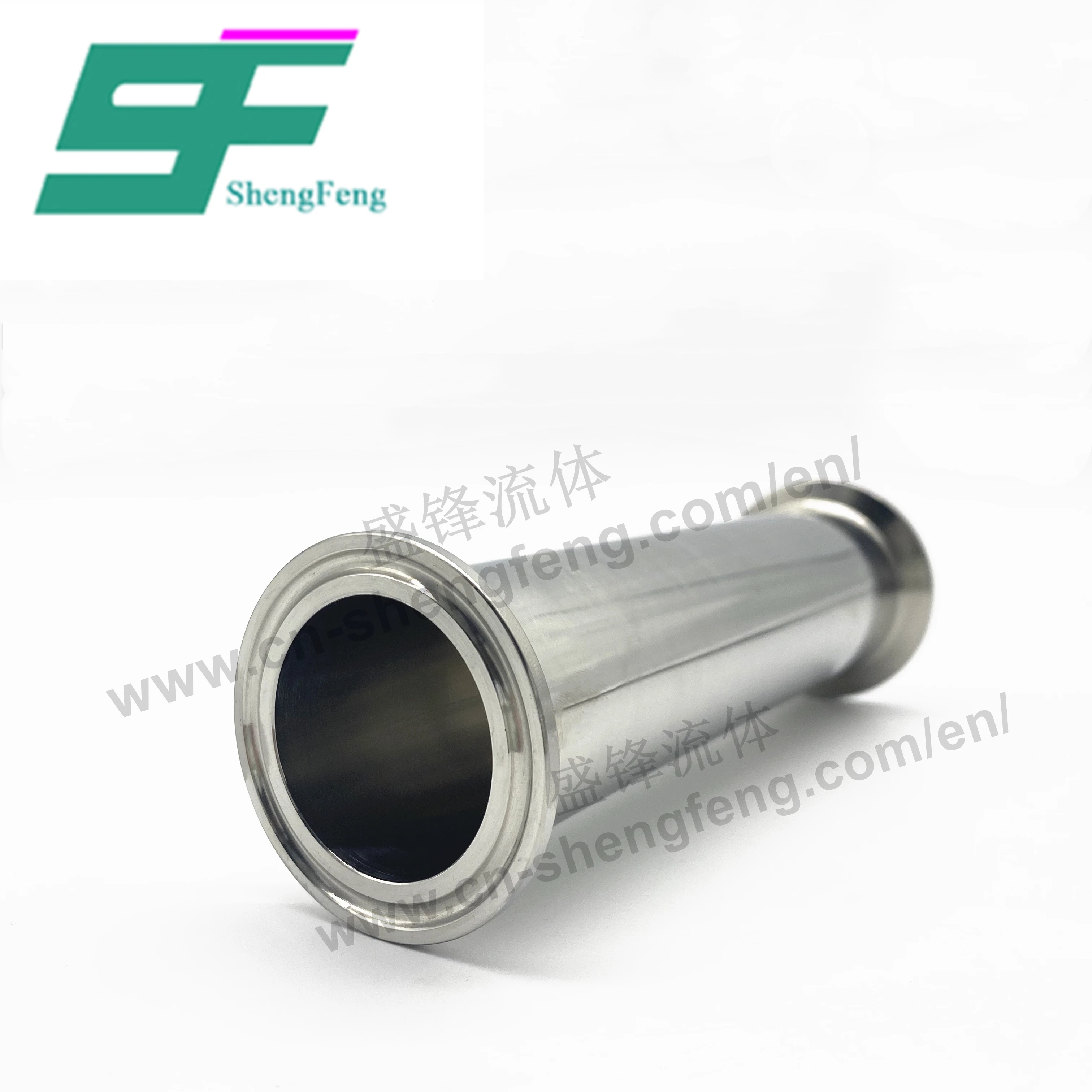 
ShengFeng SS304 Sanitary Stainless Steel Sanitary Clamped Spool Tube Clamped Short Pipe 