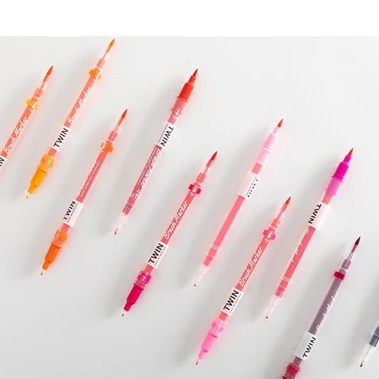 Art Supplier for Manga Coloring Books Drawing Planner Scrapbook Fine & Brush Dual Tip Pen