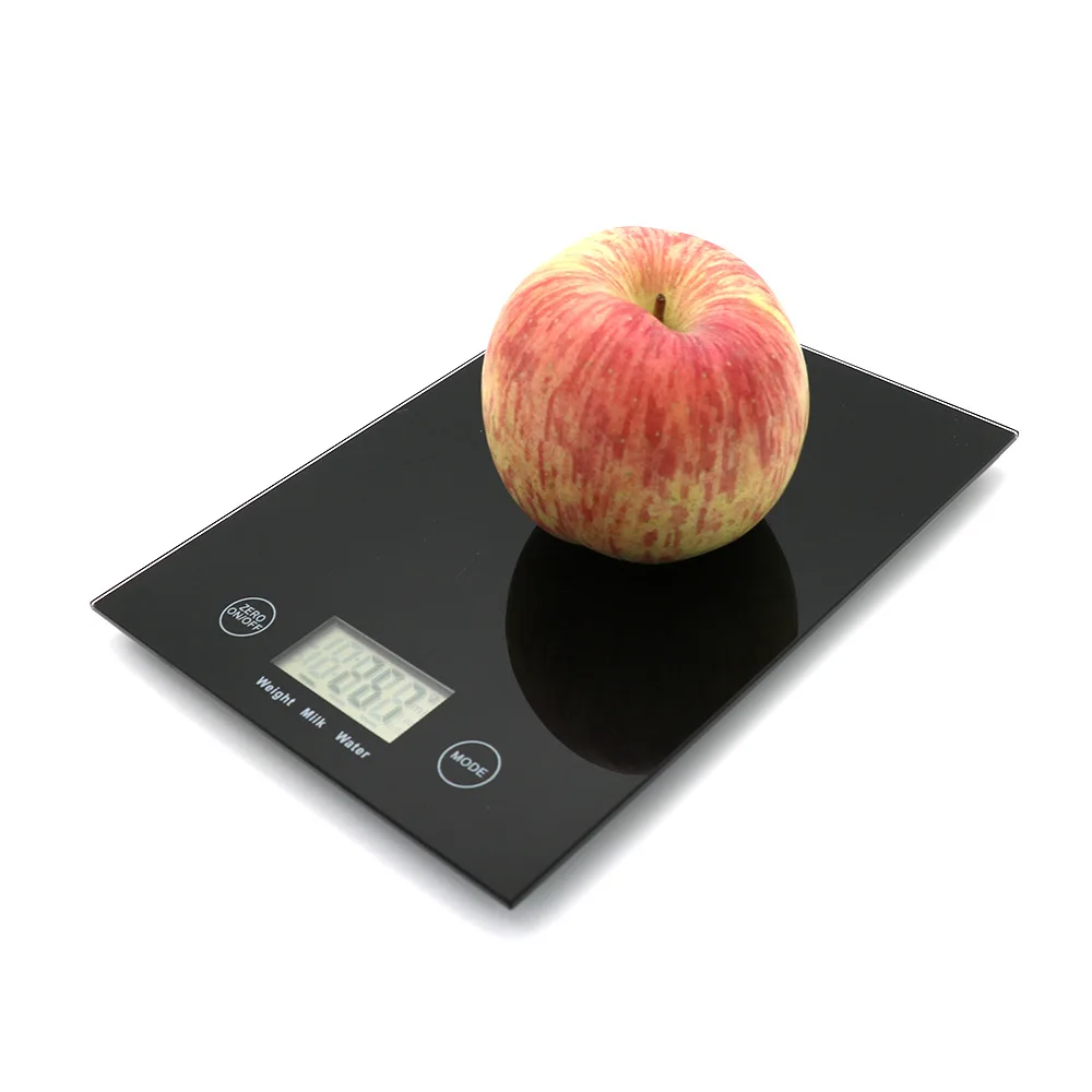Household custom pattern ultra slim high accuracy waterproof electronic 5kg tempered glass digital kitchen scale