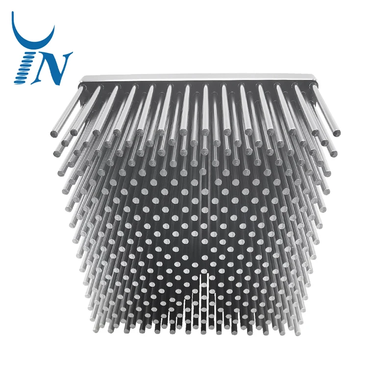 Custom Square CNC Cold Forged Heat Sink Aluminum Radiator Silver Anodizing Pin Fin Heat Sink for Industrial Radiator