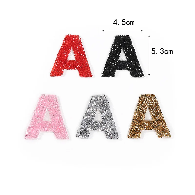 A-Z letters alphabet rhinestones beads patches bling crystal letters patch iron on for letter man patches beaded
