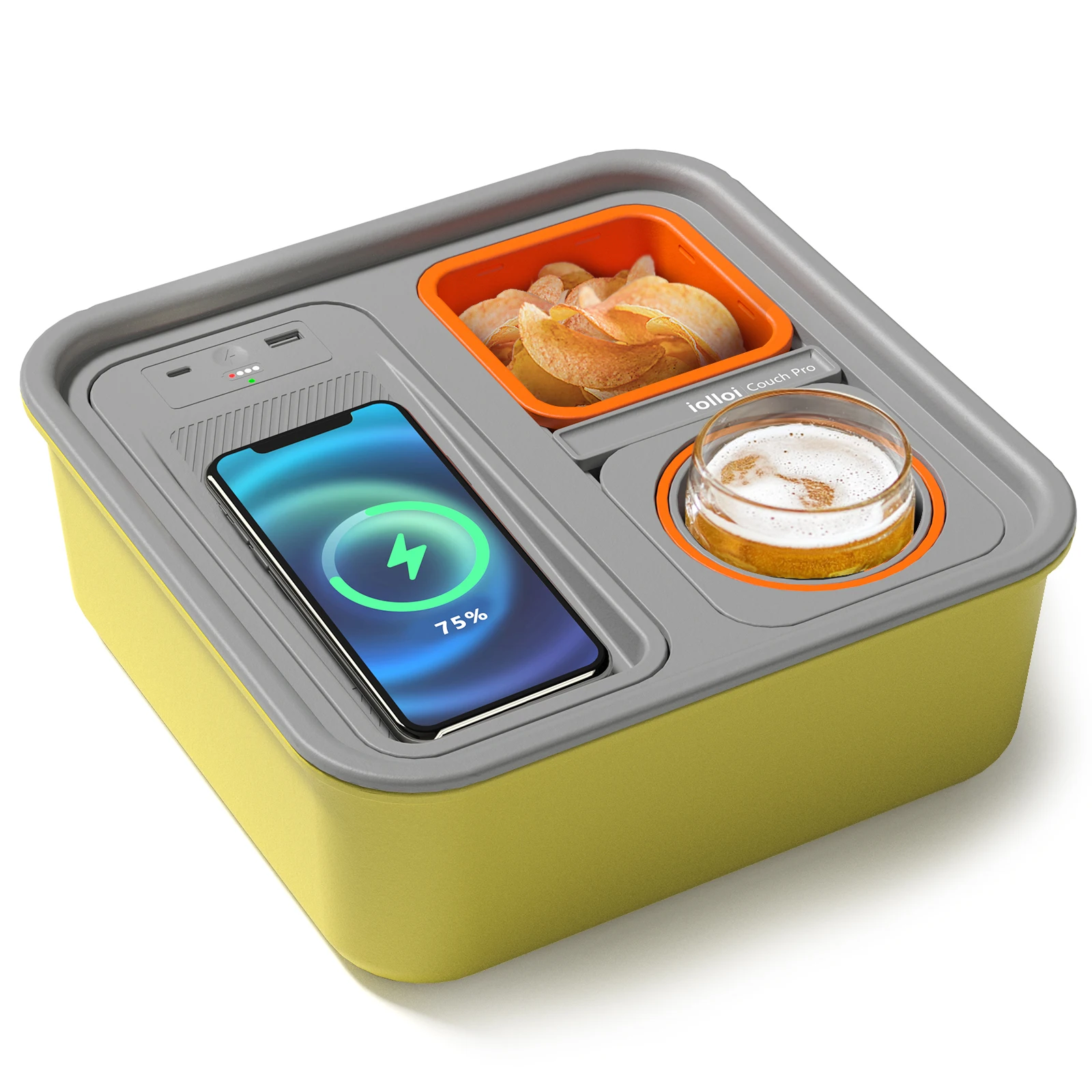 COUCH KIT Cup Holder  PP Snack Box Wireless Quick Charger 18W 10000mAh Power Bank Cup Holder