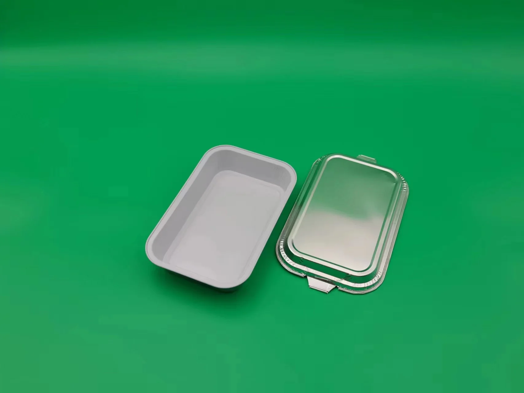 Factory Direct 750ml Smooth Wall Rectangle Aluminum Foil Food Tray Reusable Airtight Disposable Pan With Plastic Lid