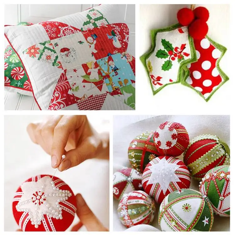 
5PCS Christmas Quilting Fabric 100% Cotton for Sewing Printed Cloth Quilting Fabrics Patchwork Needlework DIY handmade 