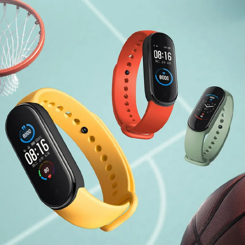  Смарт-браслет Xiaomi Mi Band 5 4 цвета AMOLED экран пульсометр контроль сна шагов плавания спортивный монитор приложение