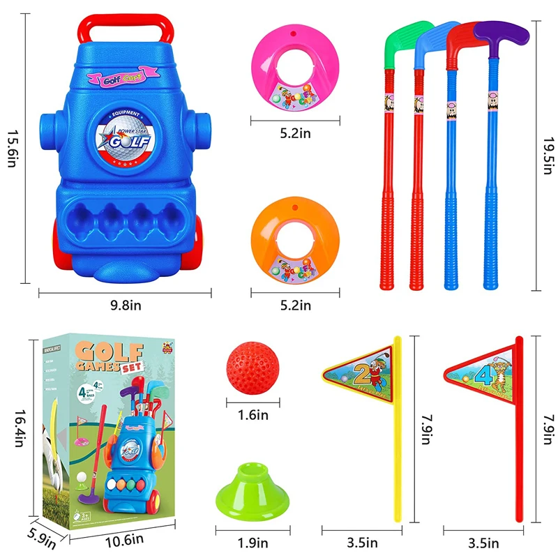 Amazon Hot Sale Juguetes Toys Outdoor for Toddler Golf Ball Game Play Set Sports Toys Kids Golf Club Set