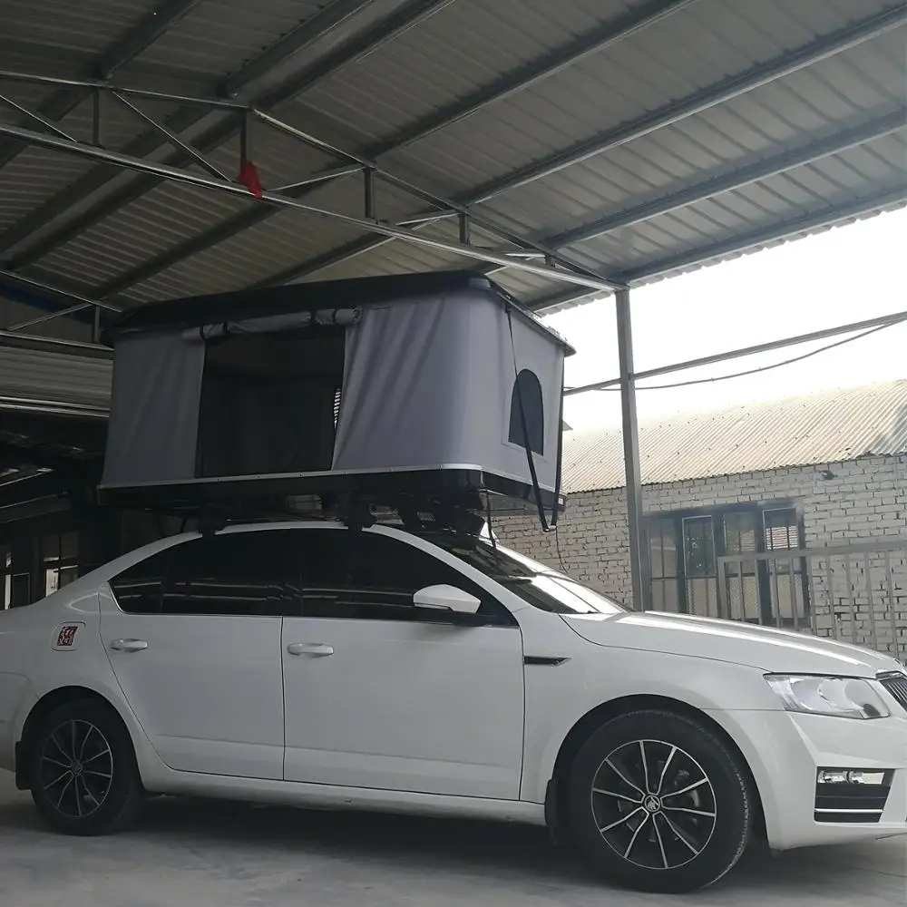 double people outdoor camping new material roof top car tent hard shell