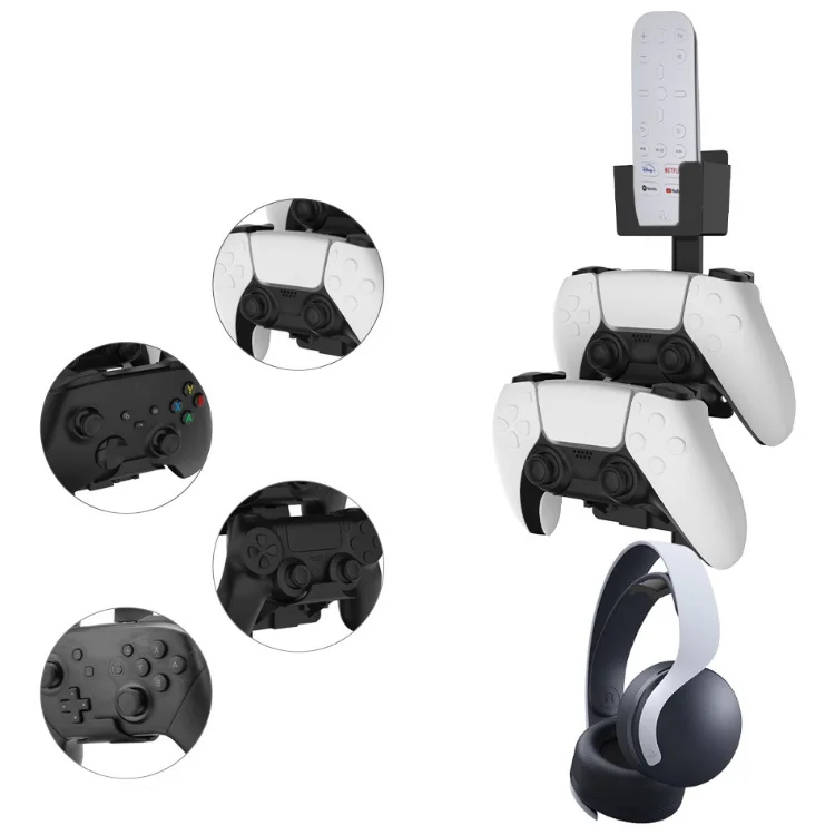 Wall Mount Brackets With Headset Hanger For Xbox/PS5/PS4/PS3/Nintendo switch Controller Remote Headset Holder