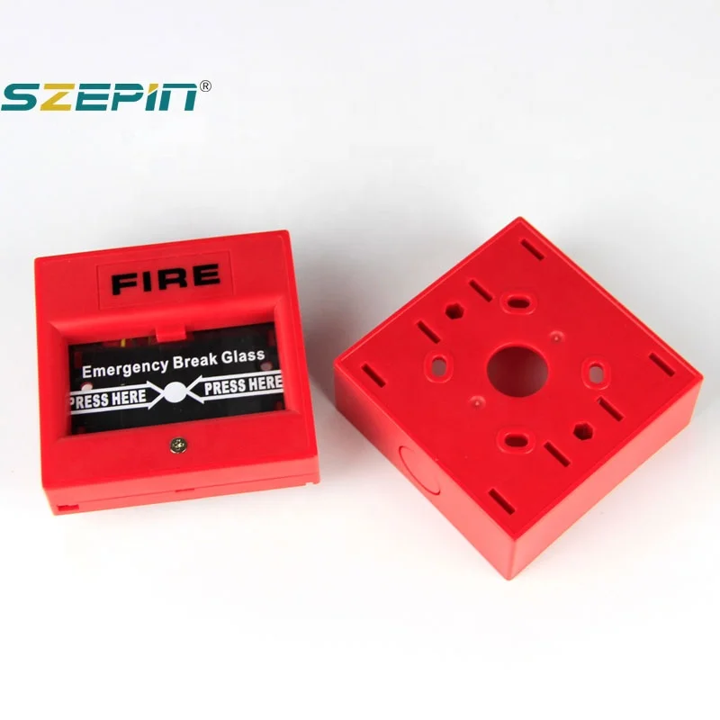 Красная стеклянная Кнопка пожарной сигнализации Кнопка открытия двери Кнопка выхода Аварийный кнопочный переключатель