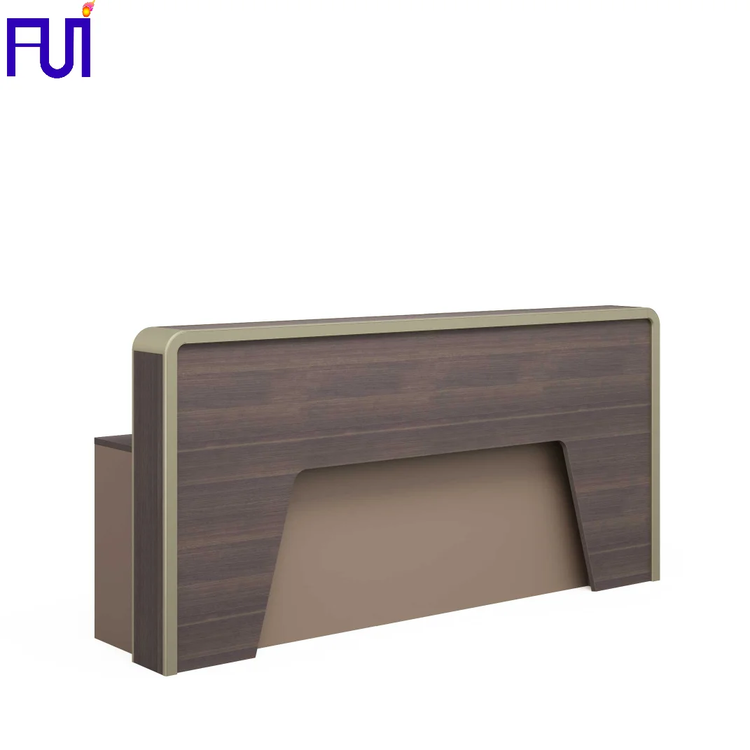 Modern office furniture design wooden front table gray reception desk with high quality