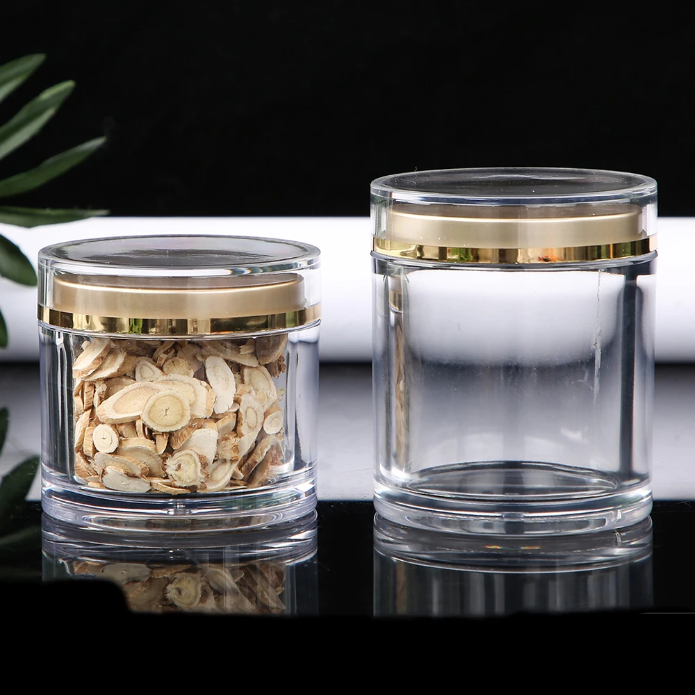Spot plastic Transparent Acrylic Health Products Bottles Silver Ear Saffron Dispensing Food Grade Capsule Wholesale