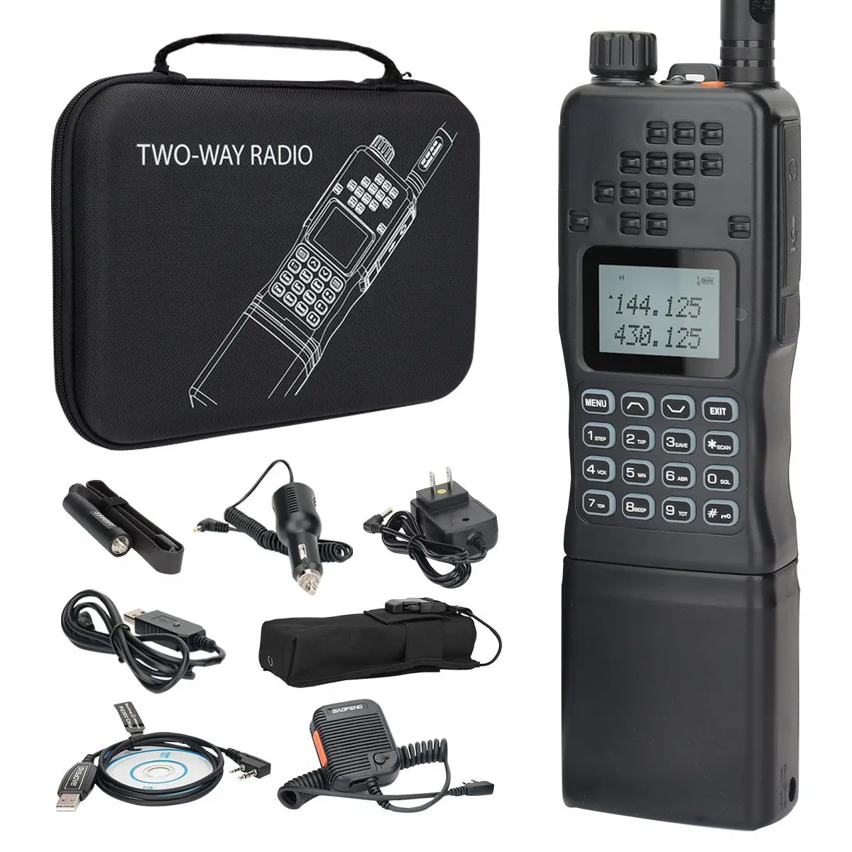 Baofeng AR-152 15W High Powerful Tactical Game Walkie Talkie Dual Band Long Range AN /PRC-152 2-Way Radio add Carrying Bag