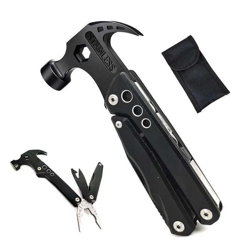 Stainless Steel Multifunctional Hammer Mini Screwdriver Plier Survival Multi Tool Claw Hammer Camping Tool Claw Hammer