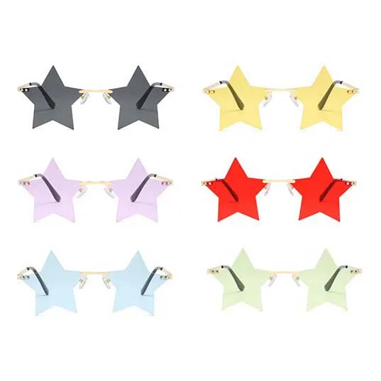 star funny party glasses festival ball women eyewear metal fashion rimless lens sun sunglasses