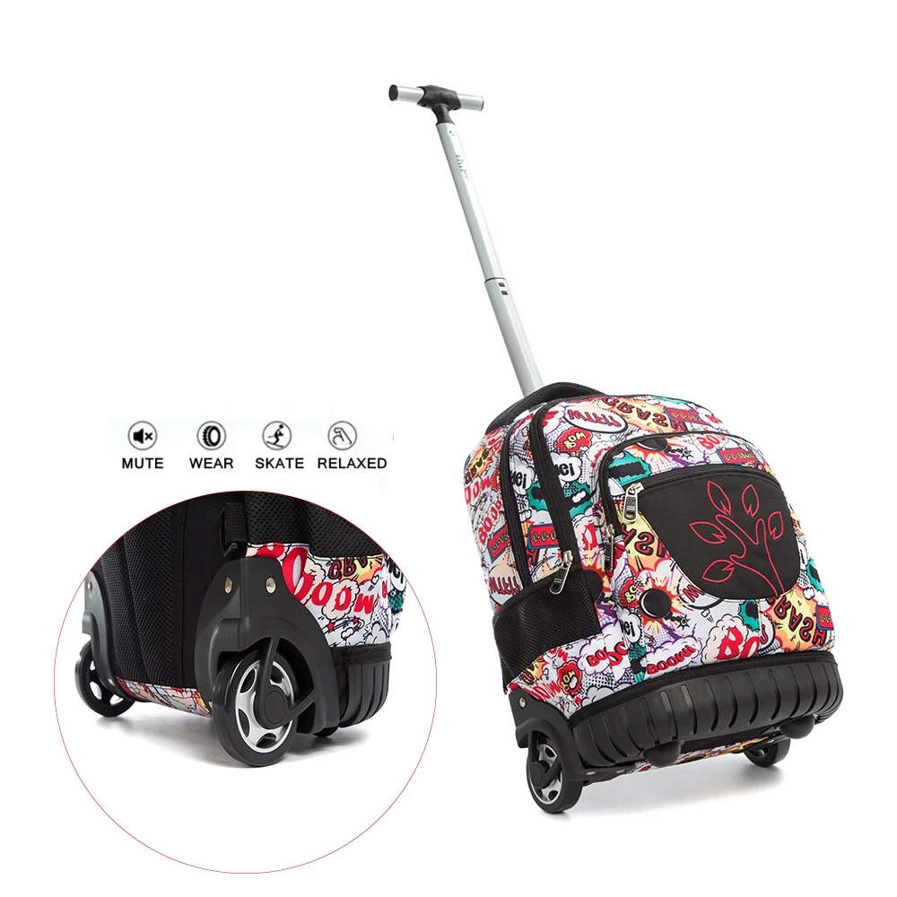 
Multicolor optional waterproof girl trolley school bags backpack kids 