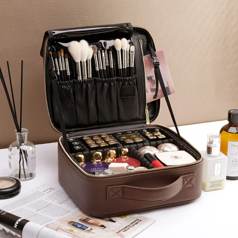 Luxury Custom Logo Large Capacity Travel Makeup Cosmetics Storage Case Cosmetic Organizer