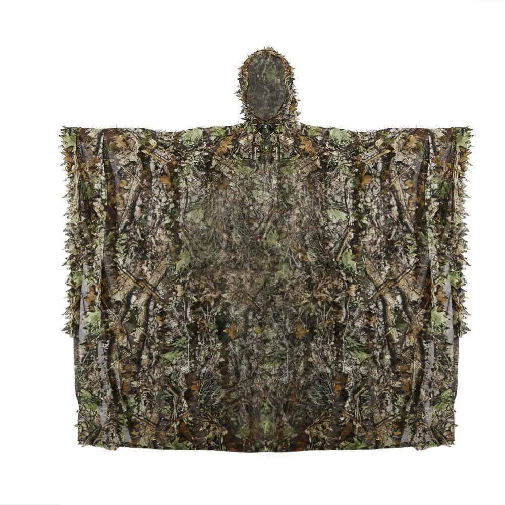 Custom 100% Polyester Camouflage Raincoat Poncho Light-Weight & Durable with PVC Coating Personal Defense Equipment
