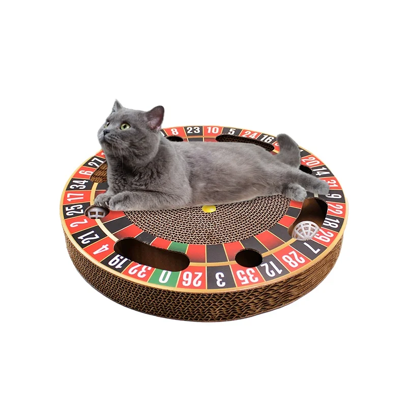 Famipet Custom Round Game Wheel Design Corrugated Cardboard  Cat Scratcher