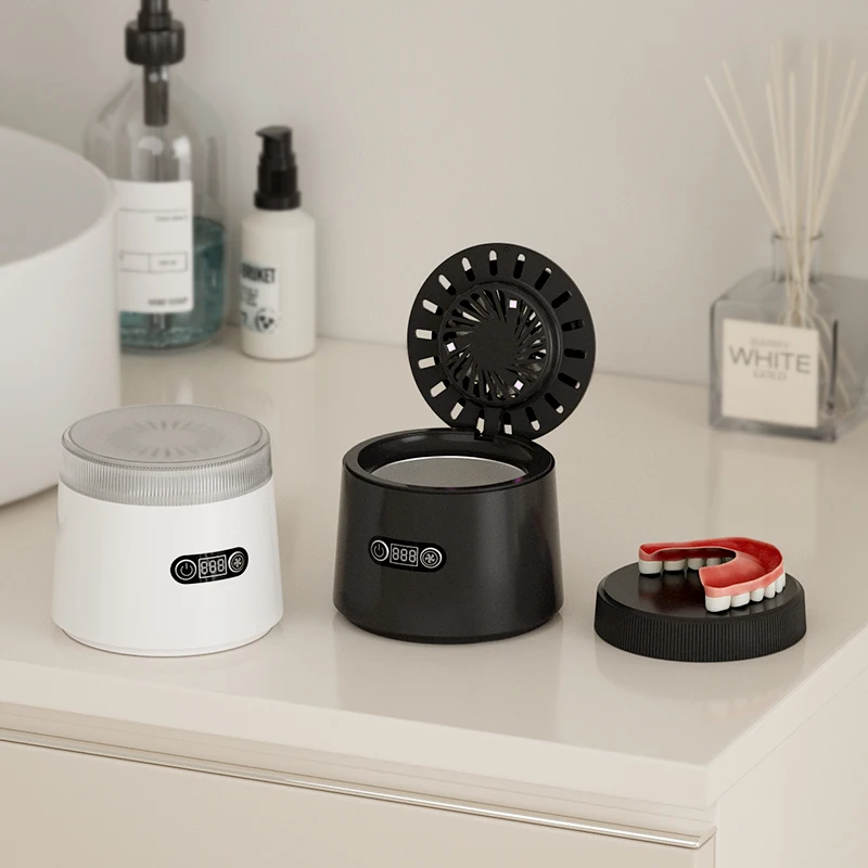 Portable 45000Hz Ultrasonic Denture Heating And Drying Function Denture UV Cleaners Jewelry Washing Electric Ultrasonic Cleaners