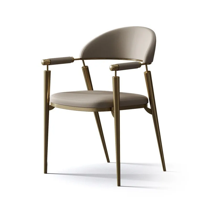 Italian armchair light luxury high-end home dining chair modern coffee reception chair