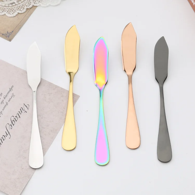 Недорогой цветной нож для масла из нержавеющей стали разбрасыватель масла нож для завтрака хлеба