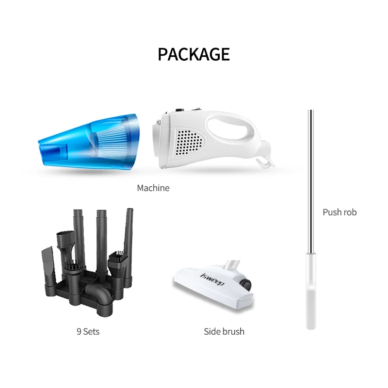 17Kpa HEPA 9 Cleaning  Brushes Hair Vacuum Handheld Cleaner China