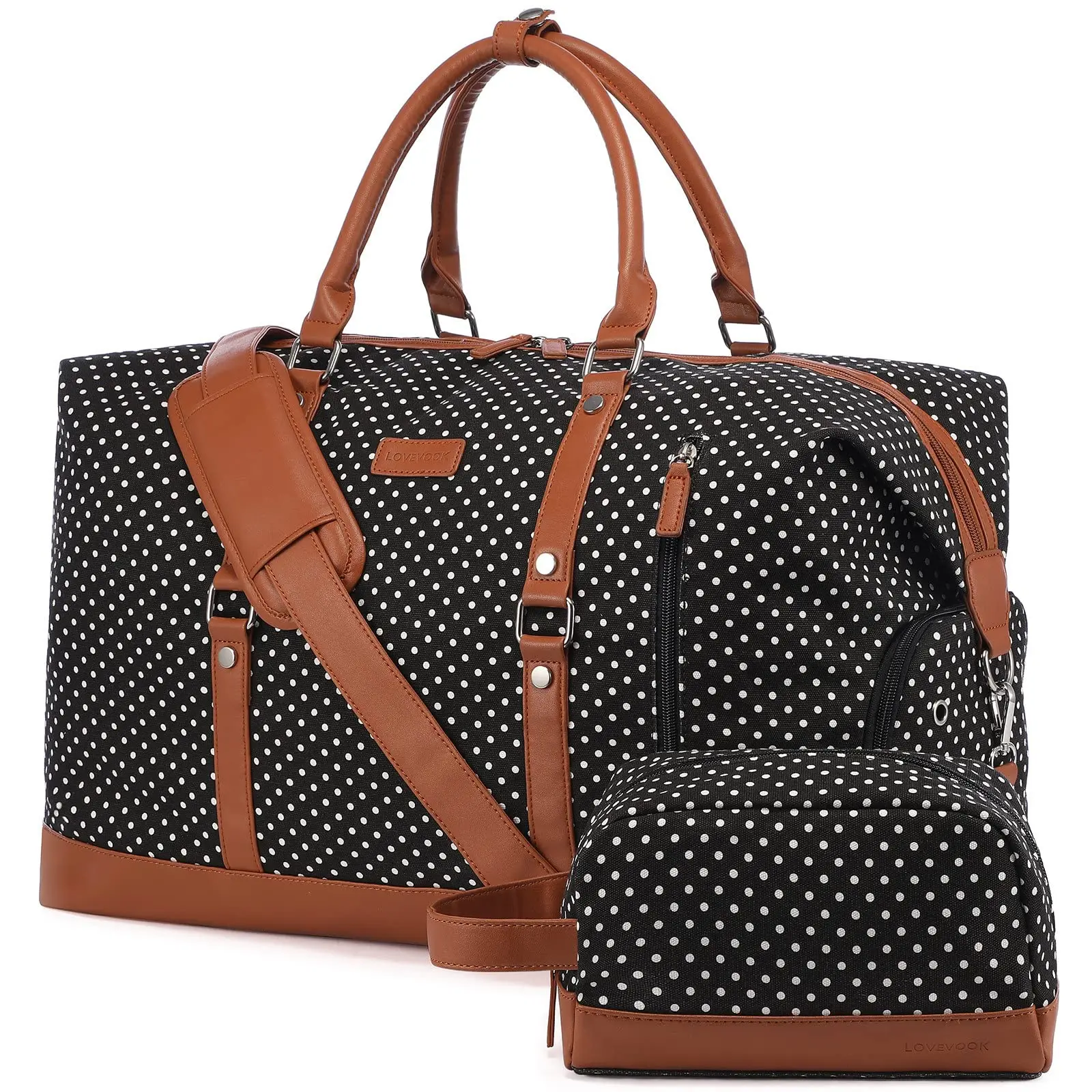 Fashion wholesale ODM canvas weekend bag Ladies travel bag with shoes interlayer with toiletries bag for adults