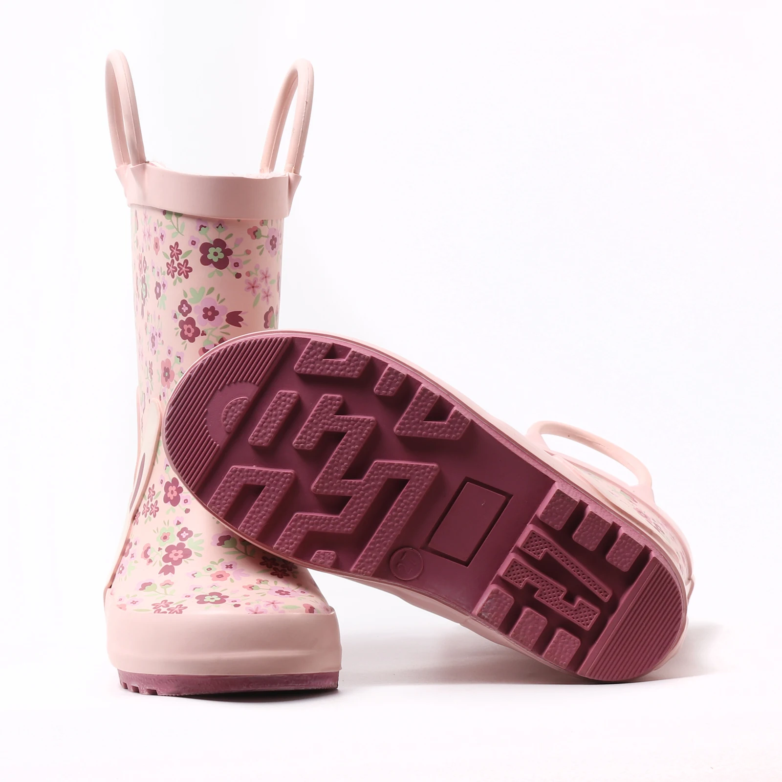 breathable rubber shoes adorable selected print patterns customize rain boot for kids with handles eva foam rain boots