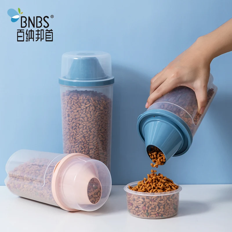 Cat Pet Food Storage Containers Pet Dog Cat Bird Kibble Food Container Airtight Plastic Kitchen Support Freshness Preservation