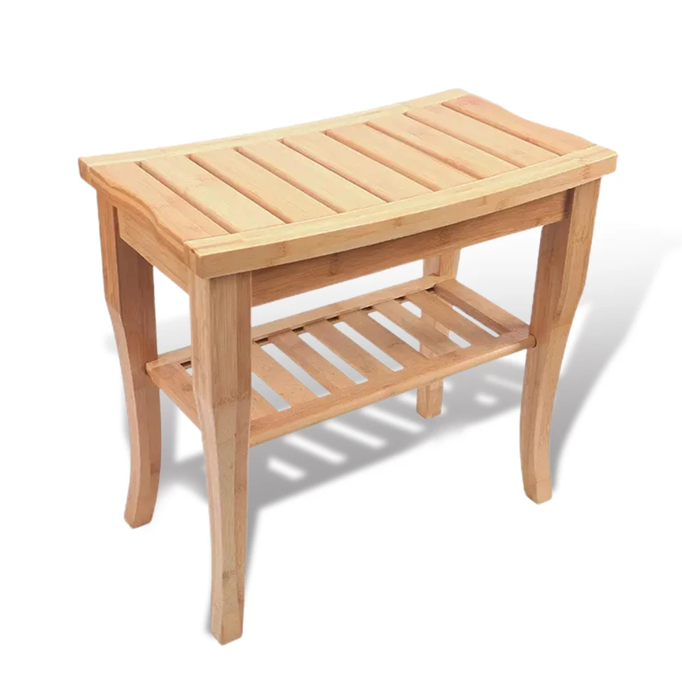 Good Quality 2 Tier Bamboo Shower Bench Wholesale Bathroom Bench